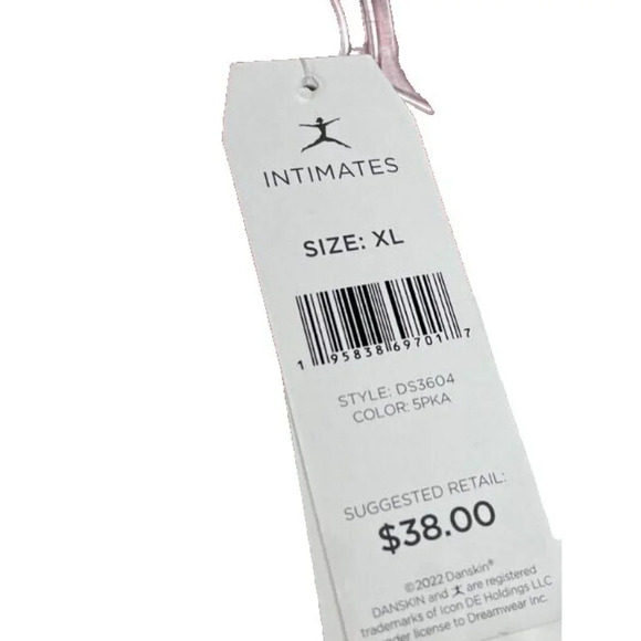 Danskin XL Fall Colors Logo Waistband Ribbed Seamless Stretch Thong Panties-5 PK - Picture 4 of 4